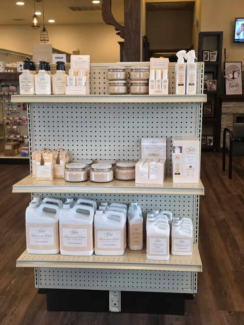 Gift shop shelves with seasonal gifts at Perkins Drug