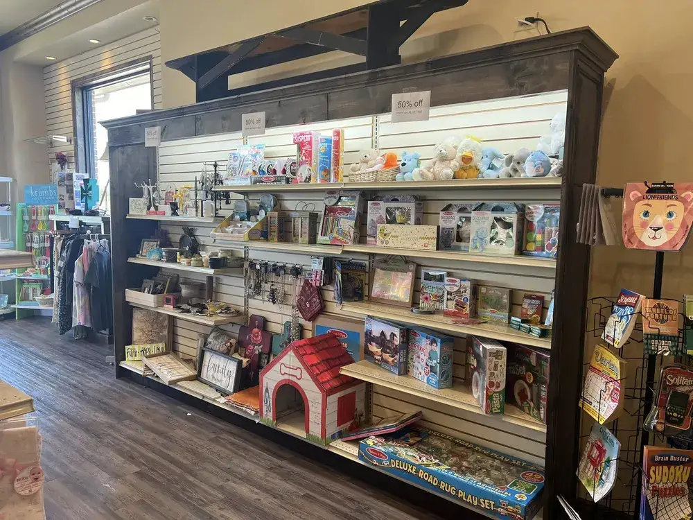 Curated gift selection inside the Perkins Drug gift shop
