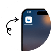 Patient portal app icon shown on a phone home screen